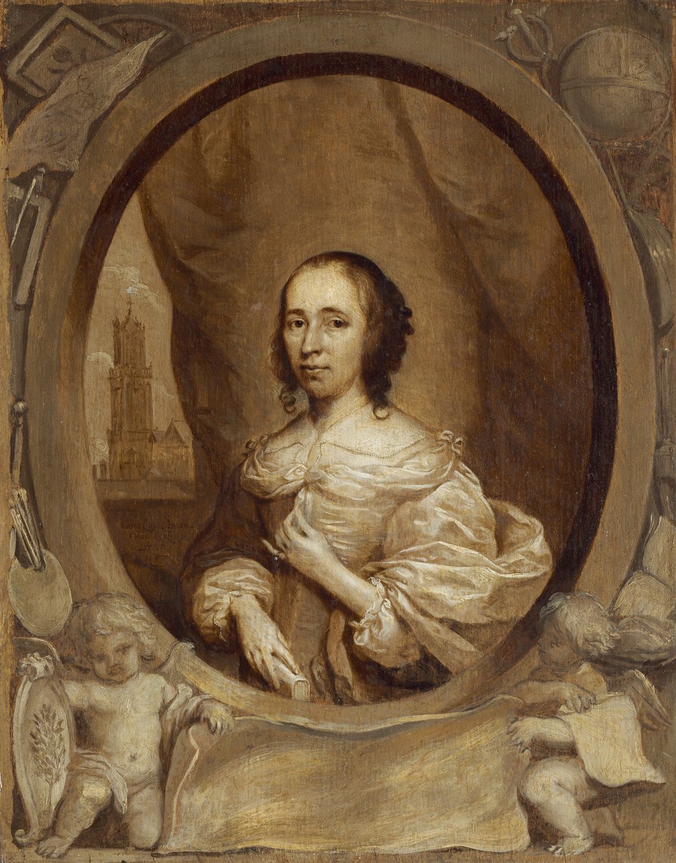 Anna Maria van Schurman, 1657 af Cornelius Janssen van Ceulen