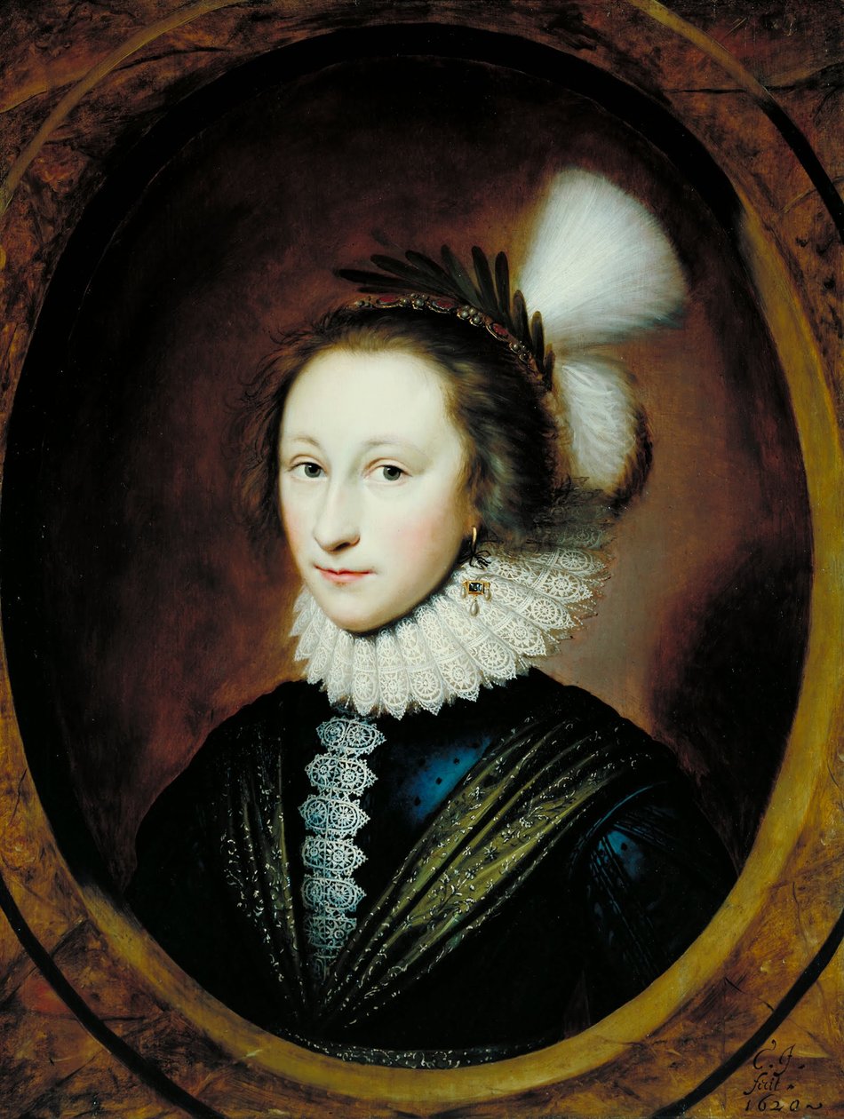 Portræt af Susanna Temple, senere Lady Lister af Cornelius I Johnson