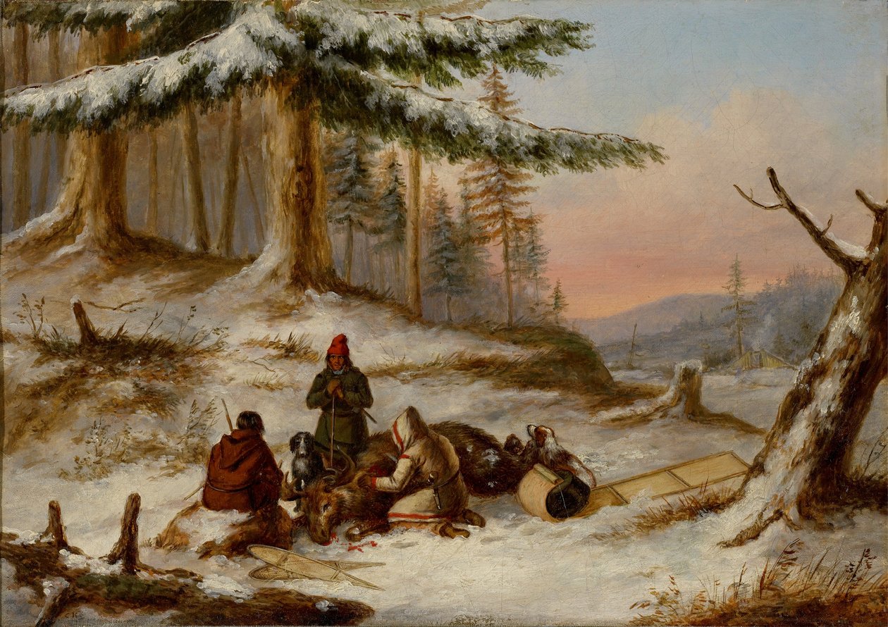 Elgejægere af Cornelius Krieghoff