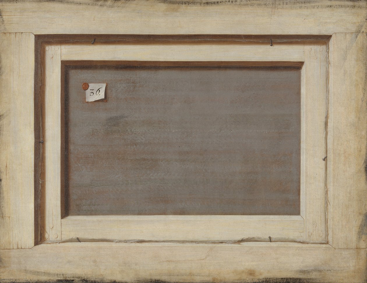 Trompe loeil. Bagsiden af et indrammet maleri af Cornelis Norbertus Gijsbrechts
