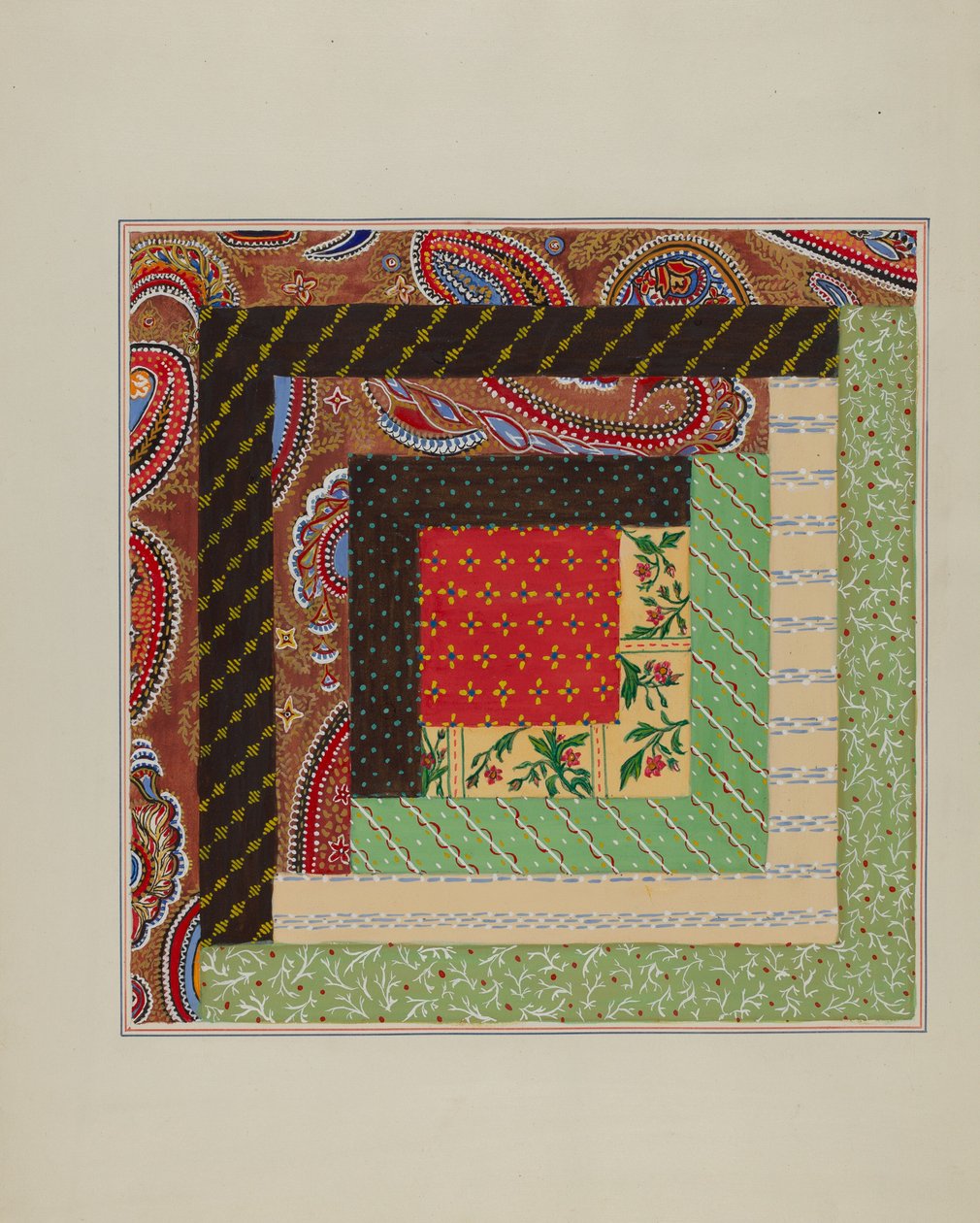 Log Cabin Quilt Square af Cornelius Christoffels and Margaret Linsley
