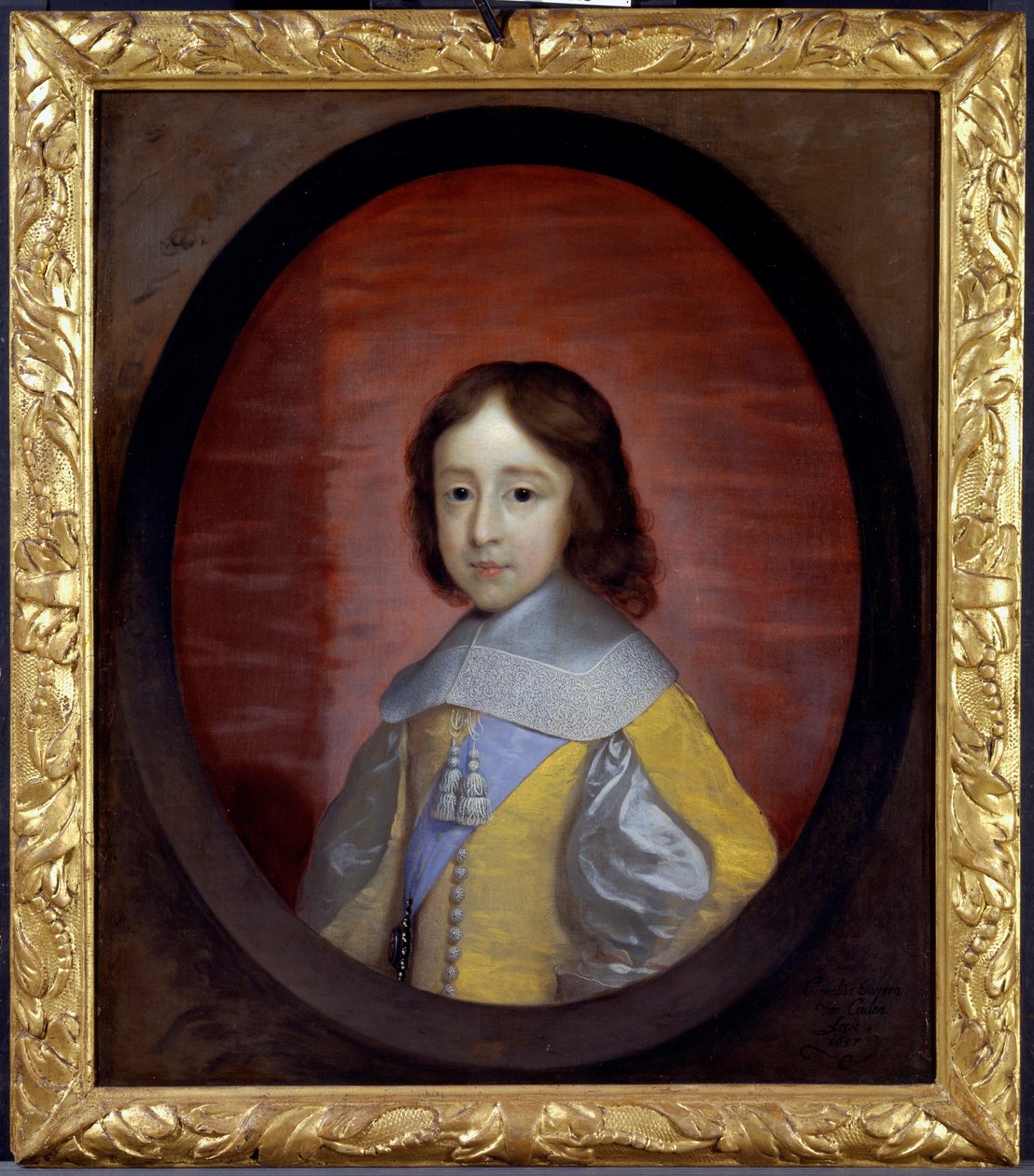 Portræt af Vilhelm III af Orange Nassau (1650-1702) (William III af England), barn (William III, Prins af Orange, som barn) - Maleri af Cornelis Janssens van Ceulen (1593-1661), olie på træ af Cornelius Janssen van Ceulen