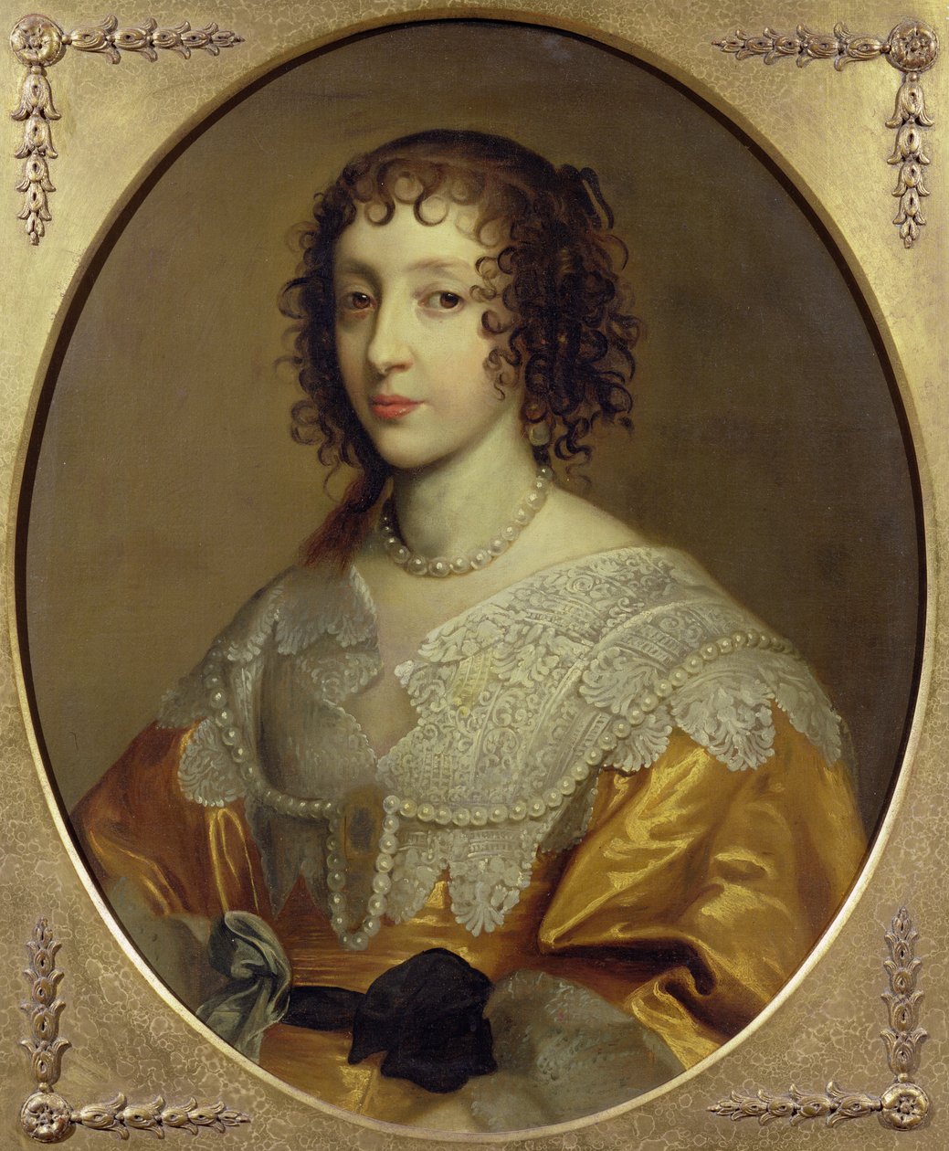 Portræt af Henrietta Maria (1609-69), dronning af Charles I af Storbritannien og Irland af Cornelius Janssen van Ceulen
