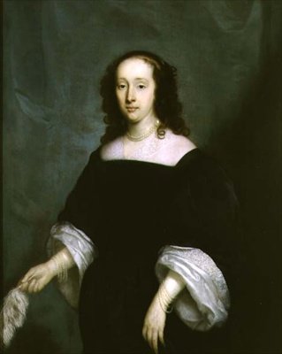 Portræt af en dame, der holder en fjer af Cornelius Janssen van Ceulen