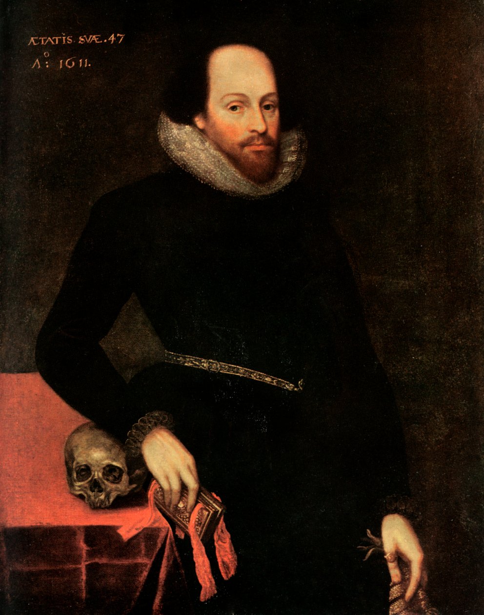 Ashbourne-portrættet af Shakespeare, 1500-tallet. af Cornelius Ketel