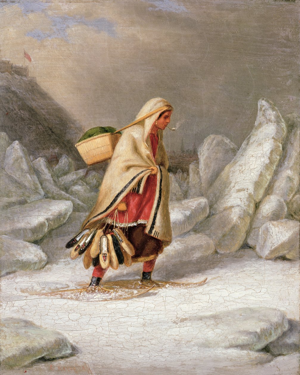 En indisk kvinde iført snesko af Cornelius Krieghoff