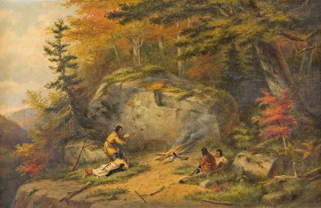 "Efterår i Vestcanada, Chippeway-indianere", oliemaleri af Cornelius Krieghoff, 1865 af Cornelius Krieghoff