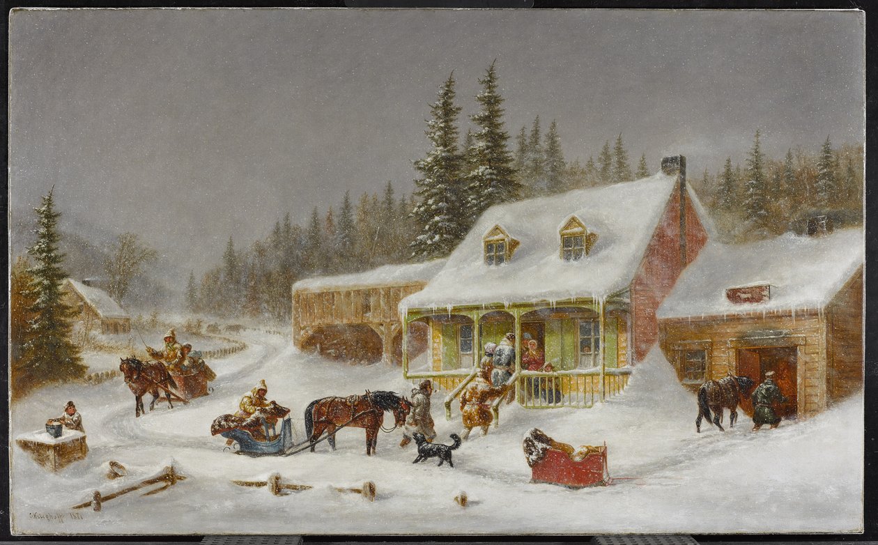 Smedebutikken. 1871 af Cornelius Krieghoff