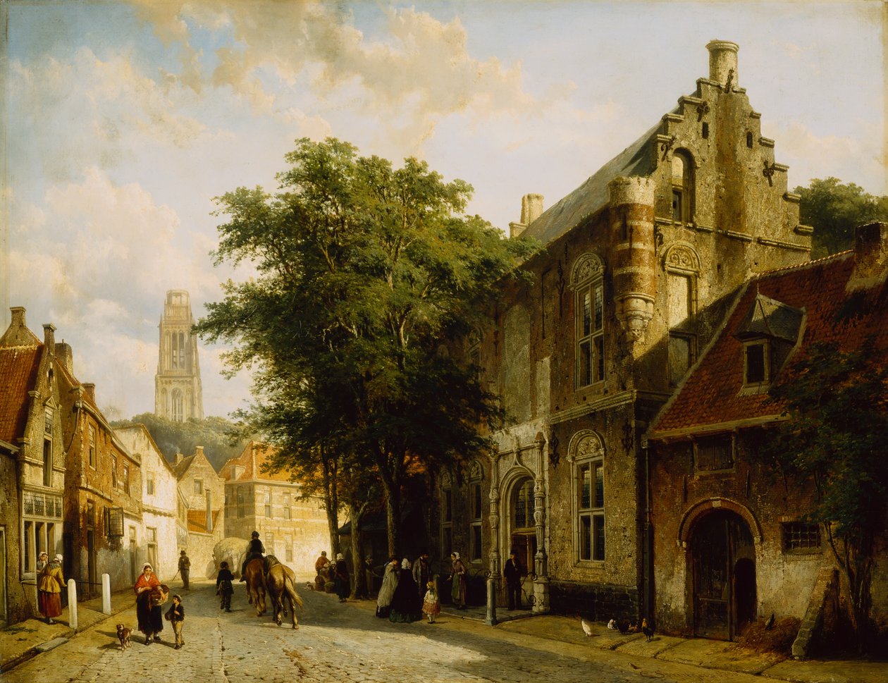 Admiral Martin van Rossums hus i Zaltbommel af Cornelius Springer