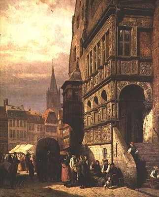 Rådhus og markedsplads, Halberstadt af Cornelius Springer