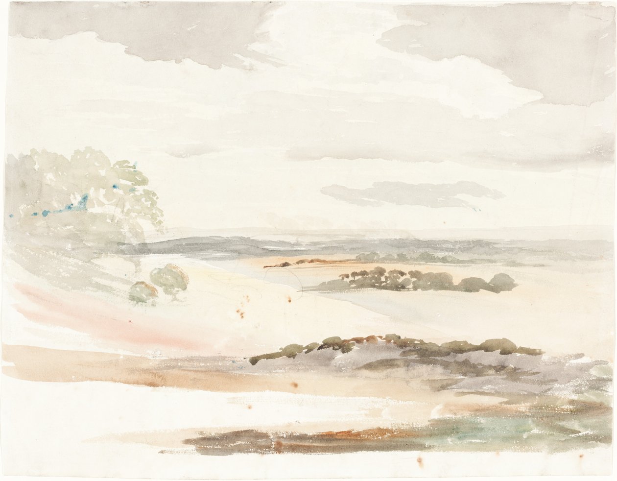 En omfattende udsigt i Shropshire af Cornelius Varley