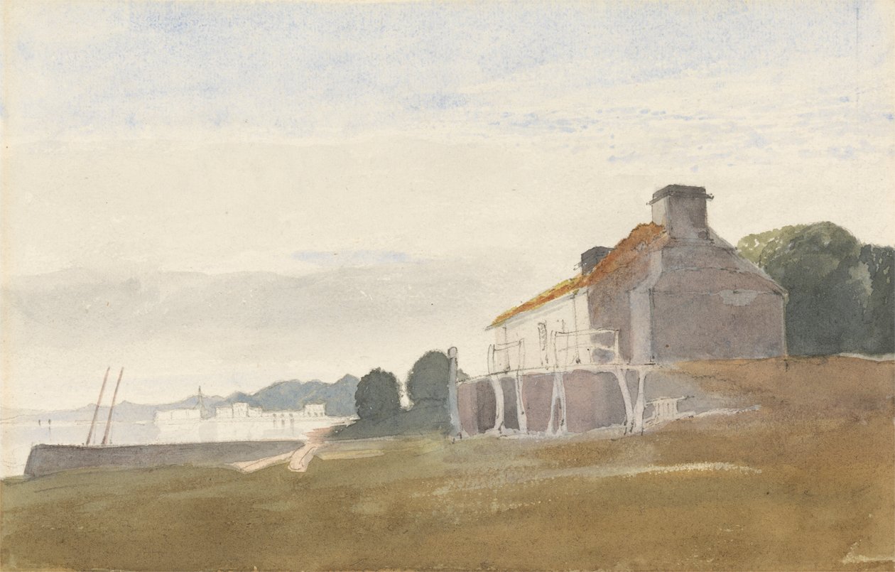 Sommerhus ved en bugt af Cornelius Varley