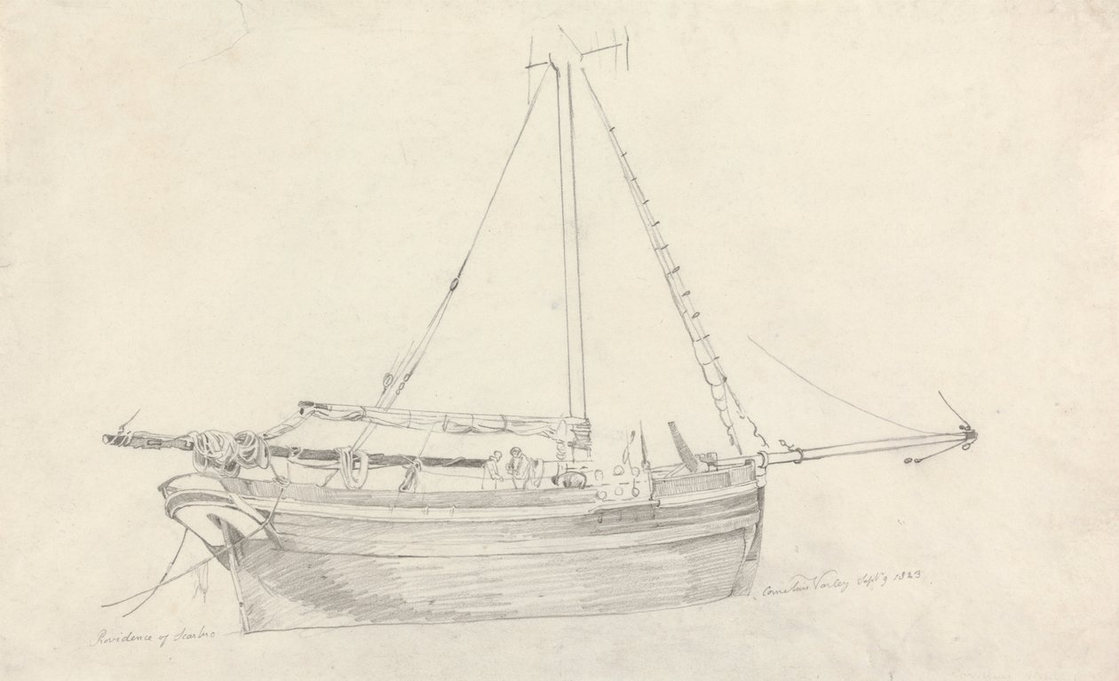 Fiskerfartøjet "Providence" af Scarborough af Cornelius Varley