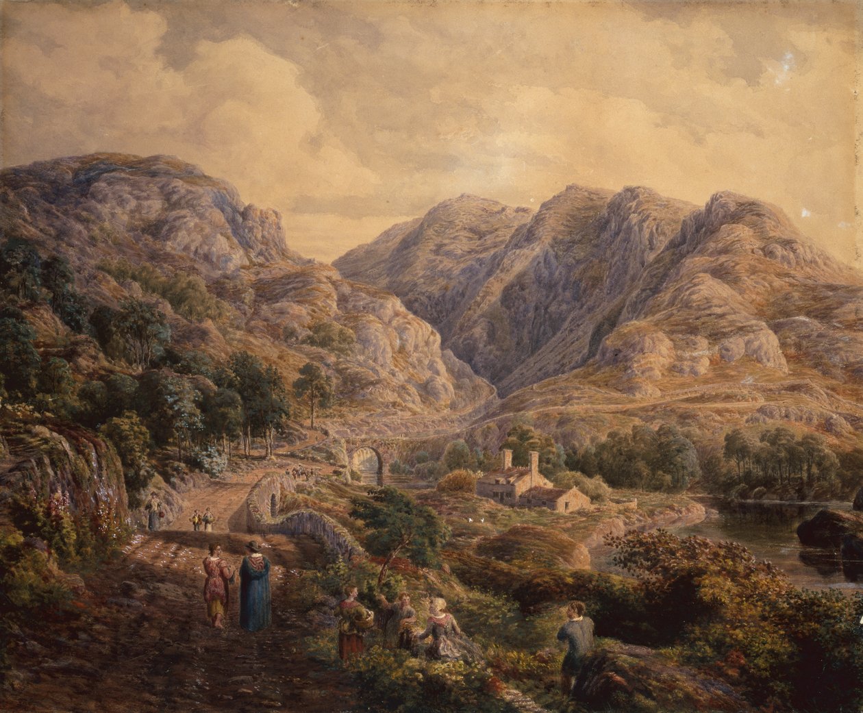Pass af Pont Aber Glaslyn, North Wales af Cornelius Varley