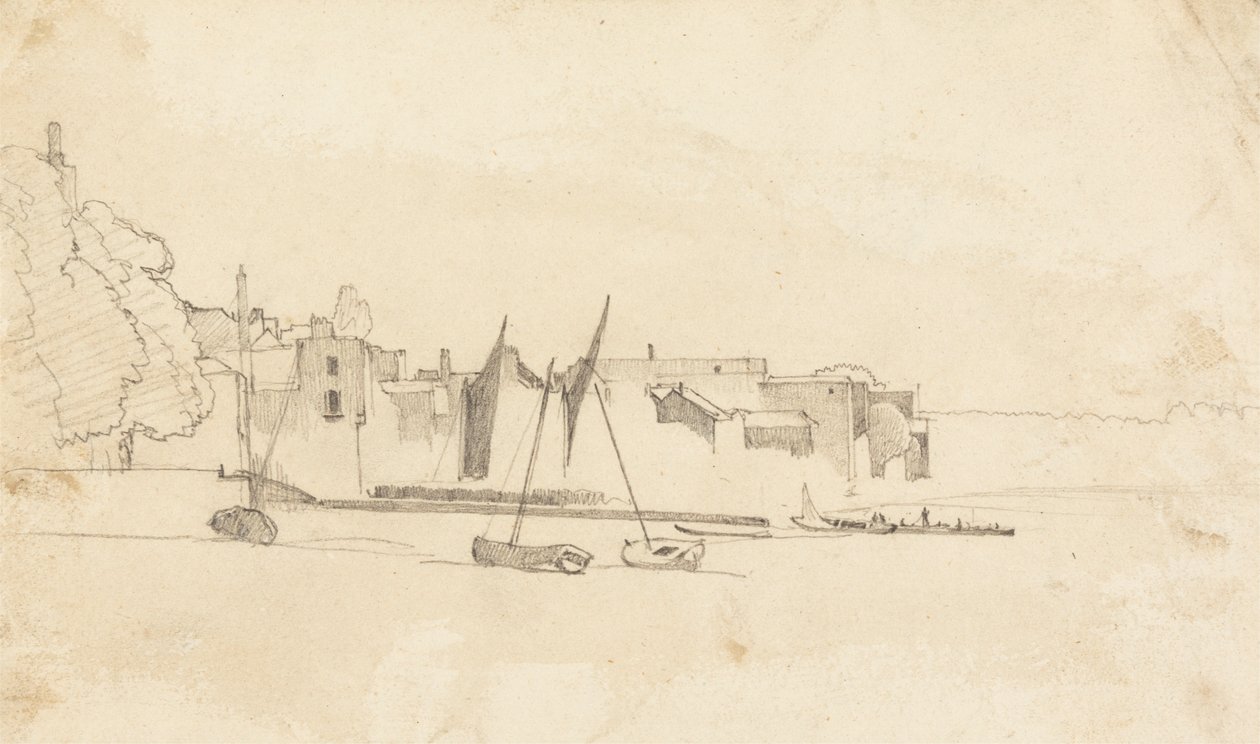 Små både i havnen af Cornelius Varley
