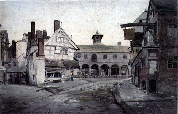 The Market Place, Ross, Herefordshire af Cornelius Varley