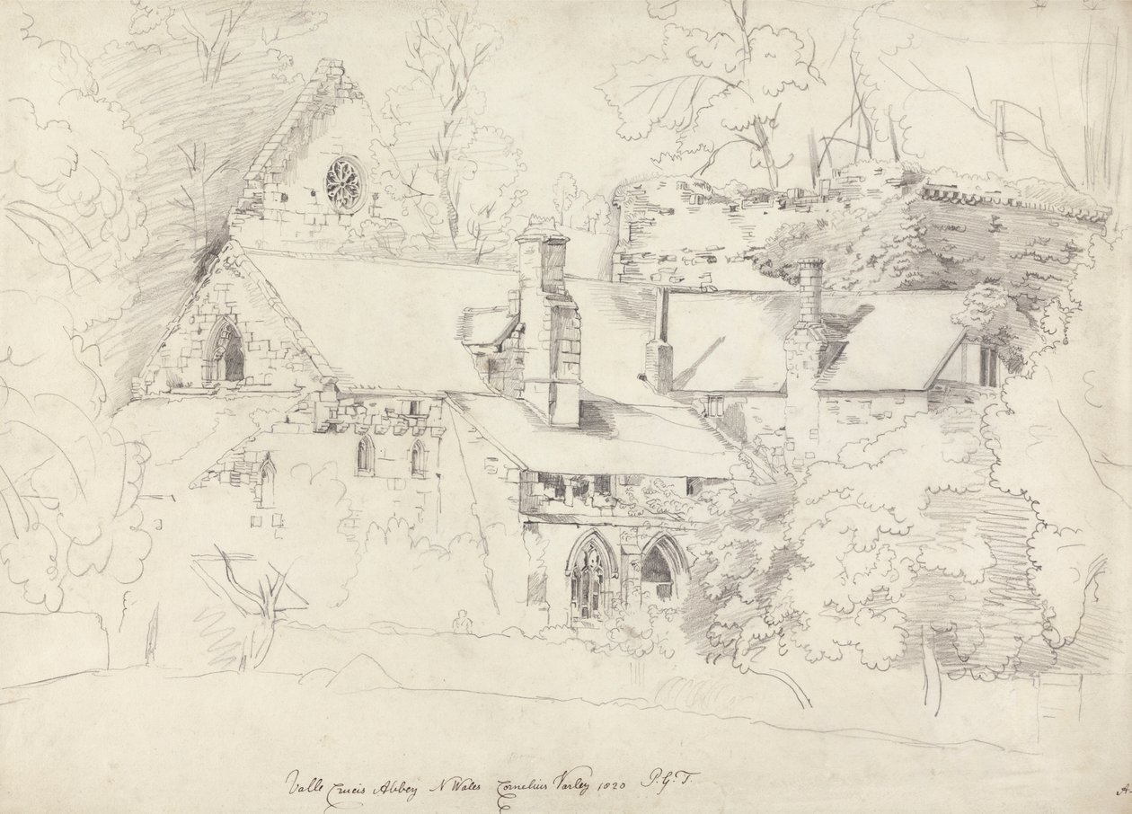 Valley Cross Abbey, Denbighshire af Cornelius Varley