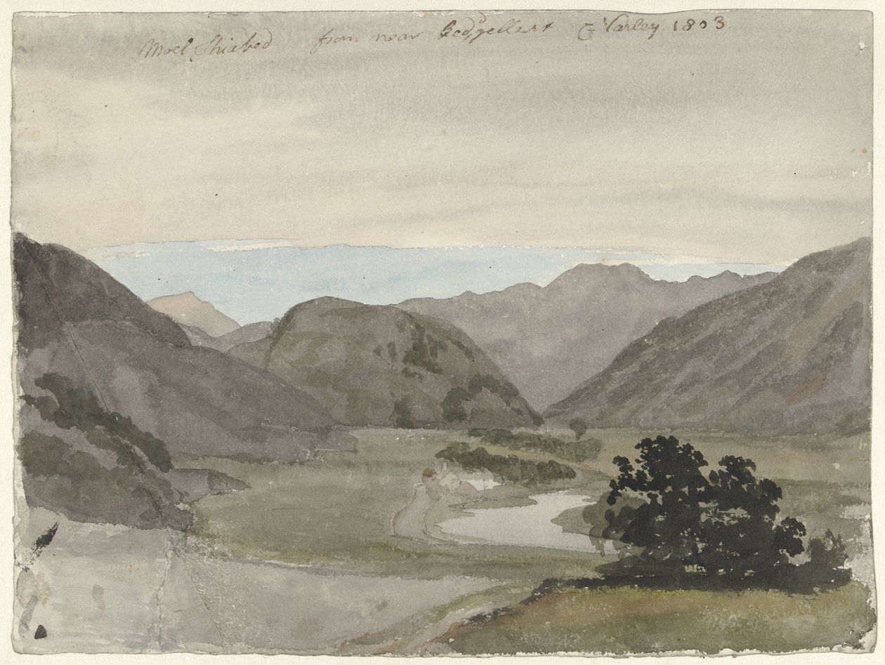 Udsigt over Moel Siabod fra Beddgelert, North Wales Udsigt over Moel Siabod fra Beddgelert, North Wales af Cornelius Varley