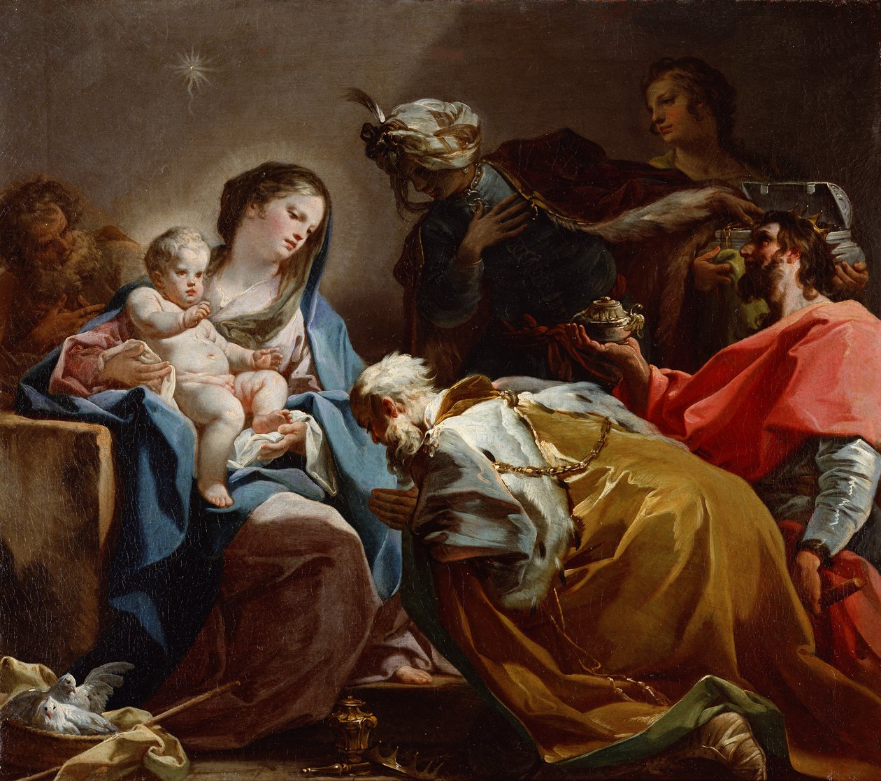 Tilbedelse af Magi af Corrado Giaquinto