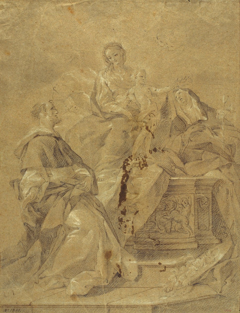 Jomfru og barn, Saint Catherine of Siena og Saint Dominic af Corrado Giaquinto