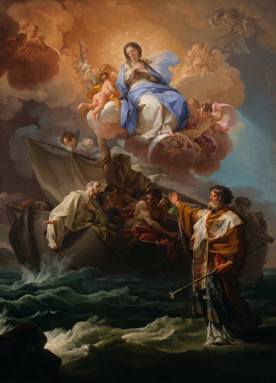 St Nicholas redder de skibbrudne af Corrado Giaquinto
