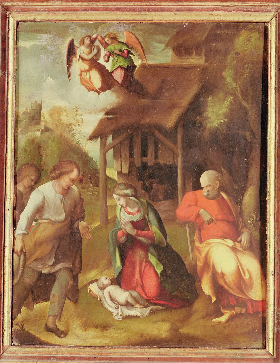 Tilbedelse af hyrderne, 1516 af Antonio da Correggio