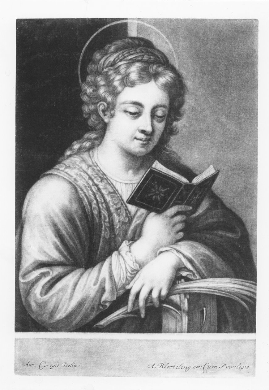 St. Catherine, graveret af Abraham Blooteling (1640-90) 1684 af Antonio da Correggio