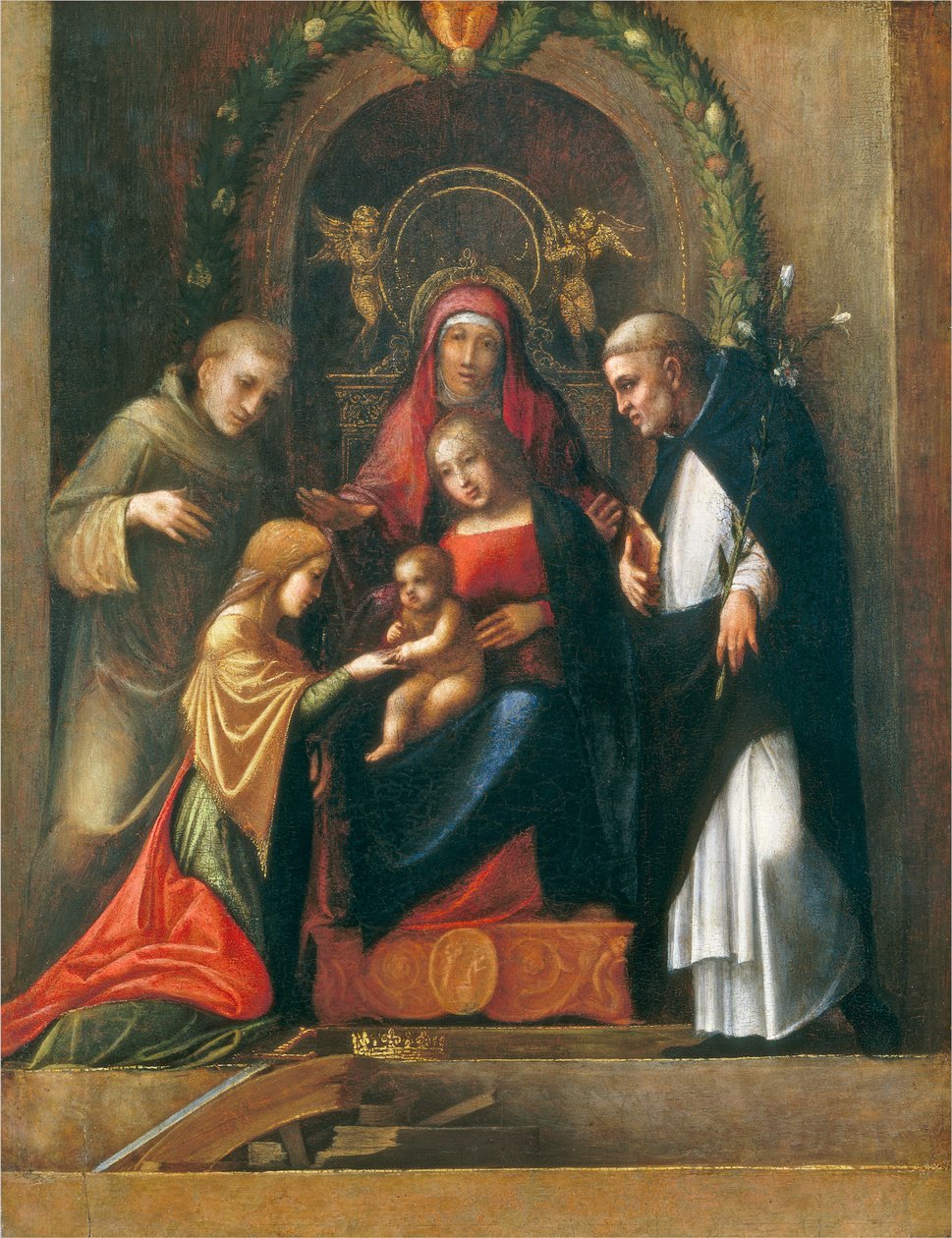 Det mystiske ægteskab med den hellige Katharina, 1510- 15 af Antonio da Correggio