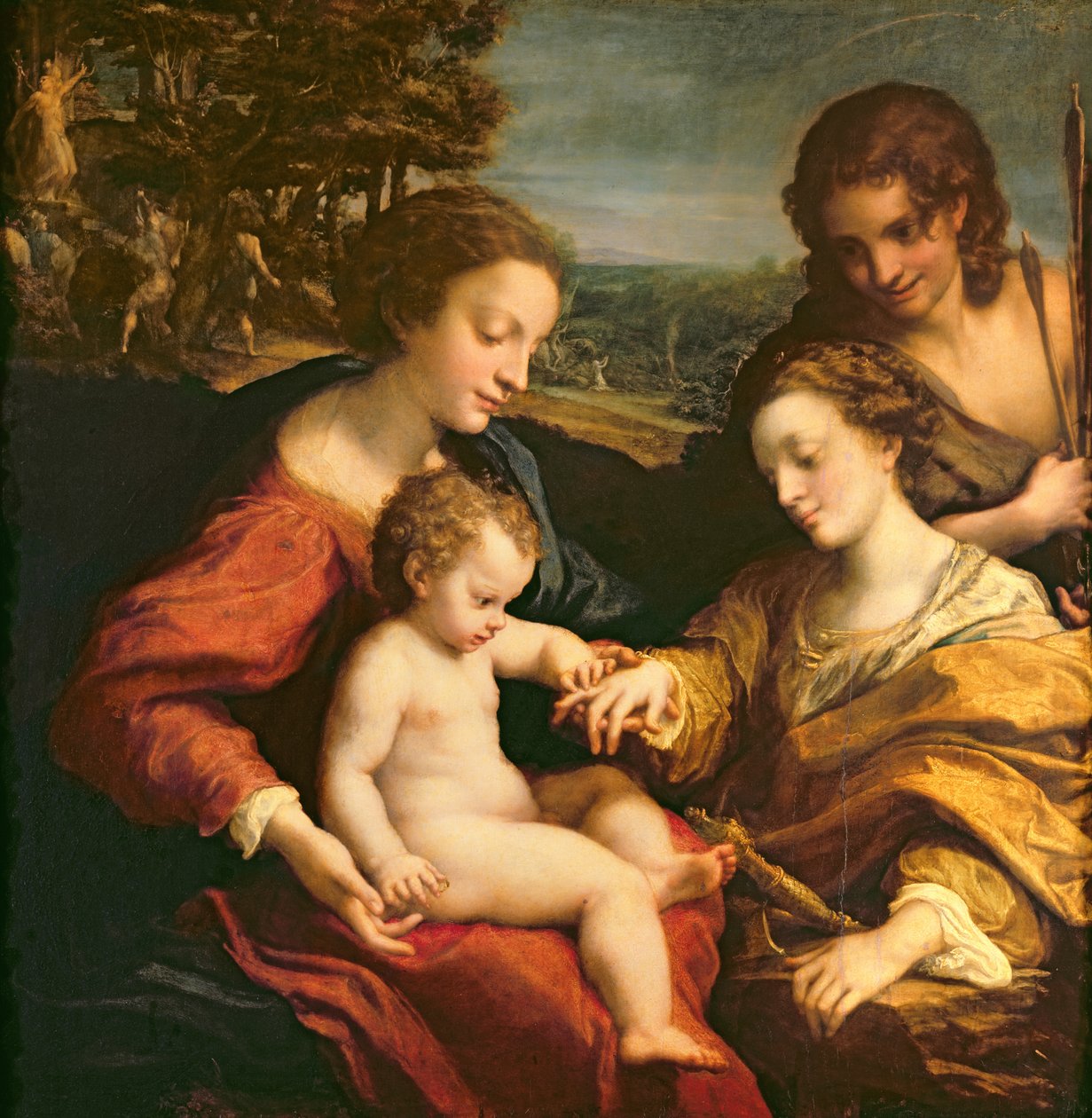 Det mystiske ægteskab af den hellige Katarina af Alexandria, ca. 1526-27 af Antonio da Correggio