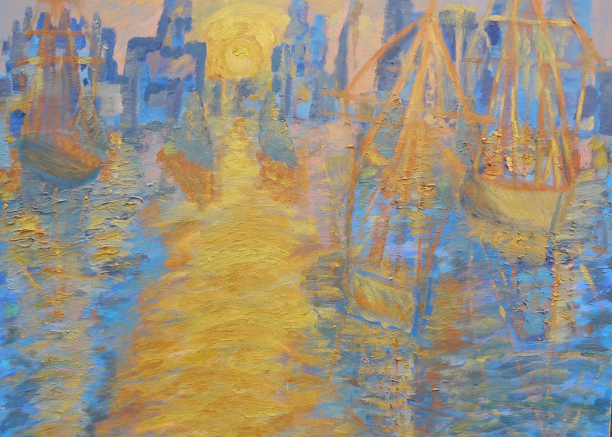 Londons skyline, høje skibe og Thames-barrieren af Cosima Duggal