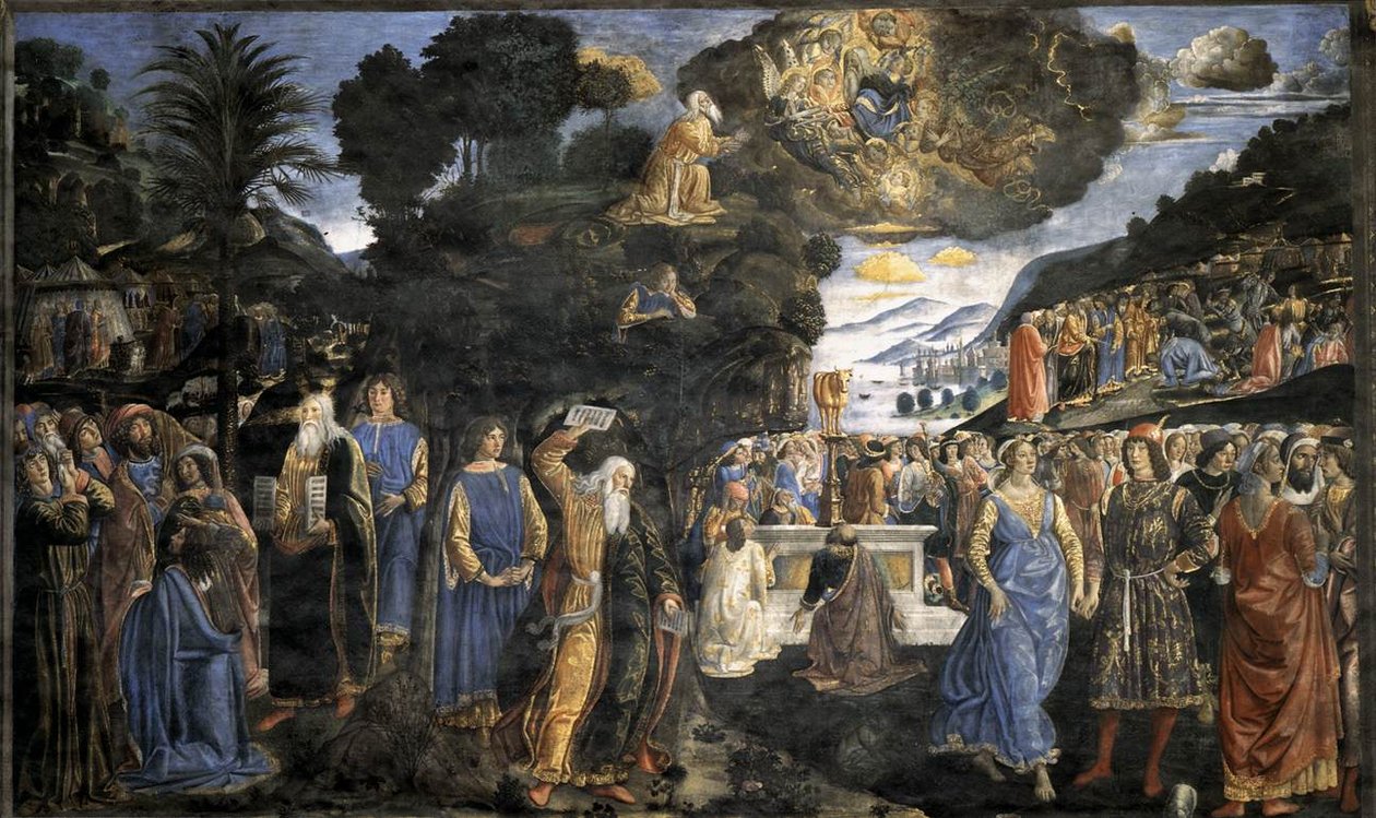 Lovens tabeller med guldkalven af Cosimo Rosselli