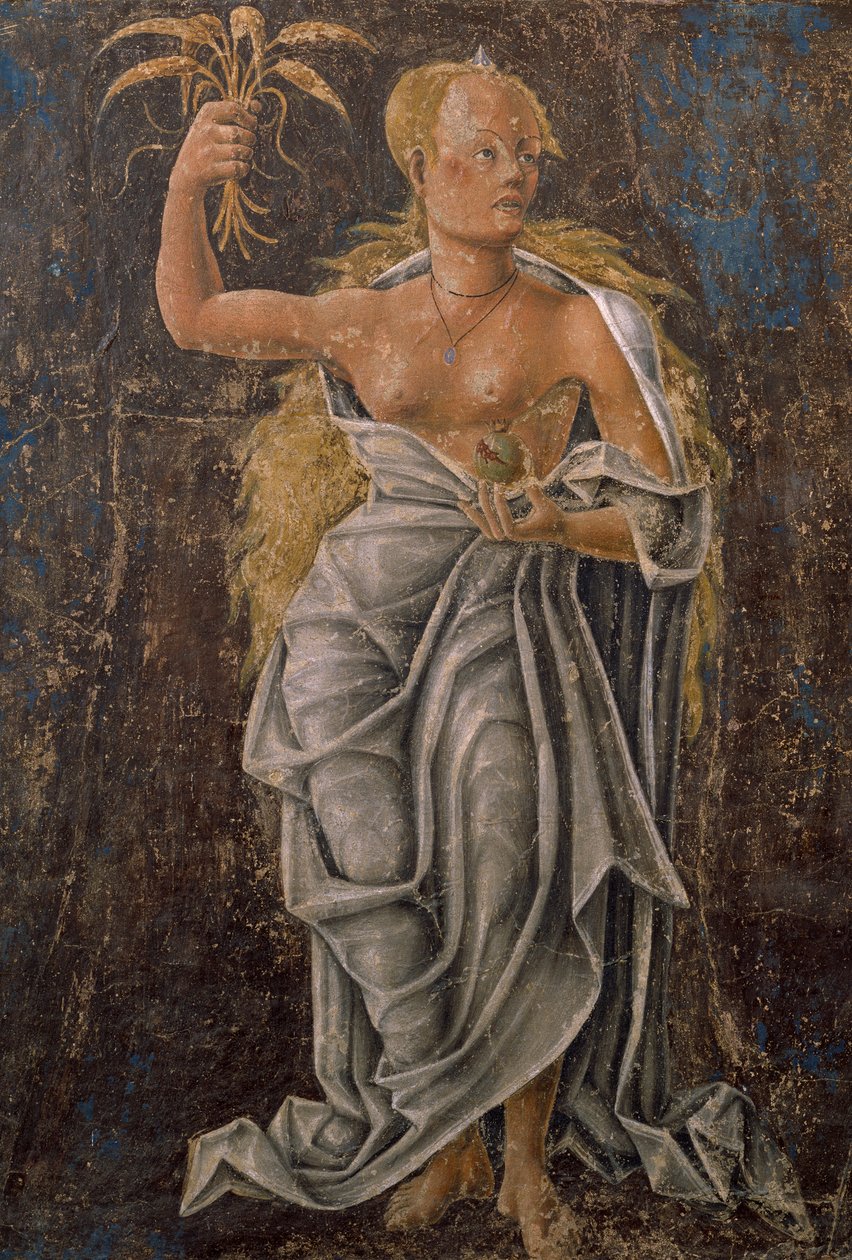 Dekan, detalje Virgin of the Sign, scene fra august måned, tilskrevet Cosimo Tura af Cosimo (attr. to) Tura
