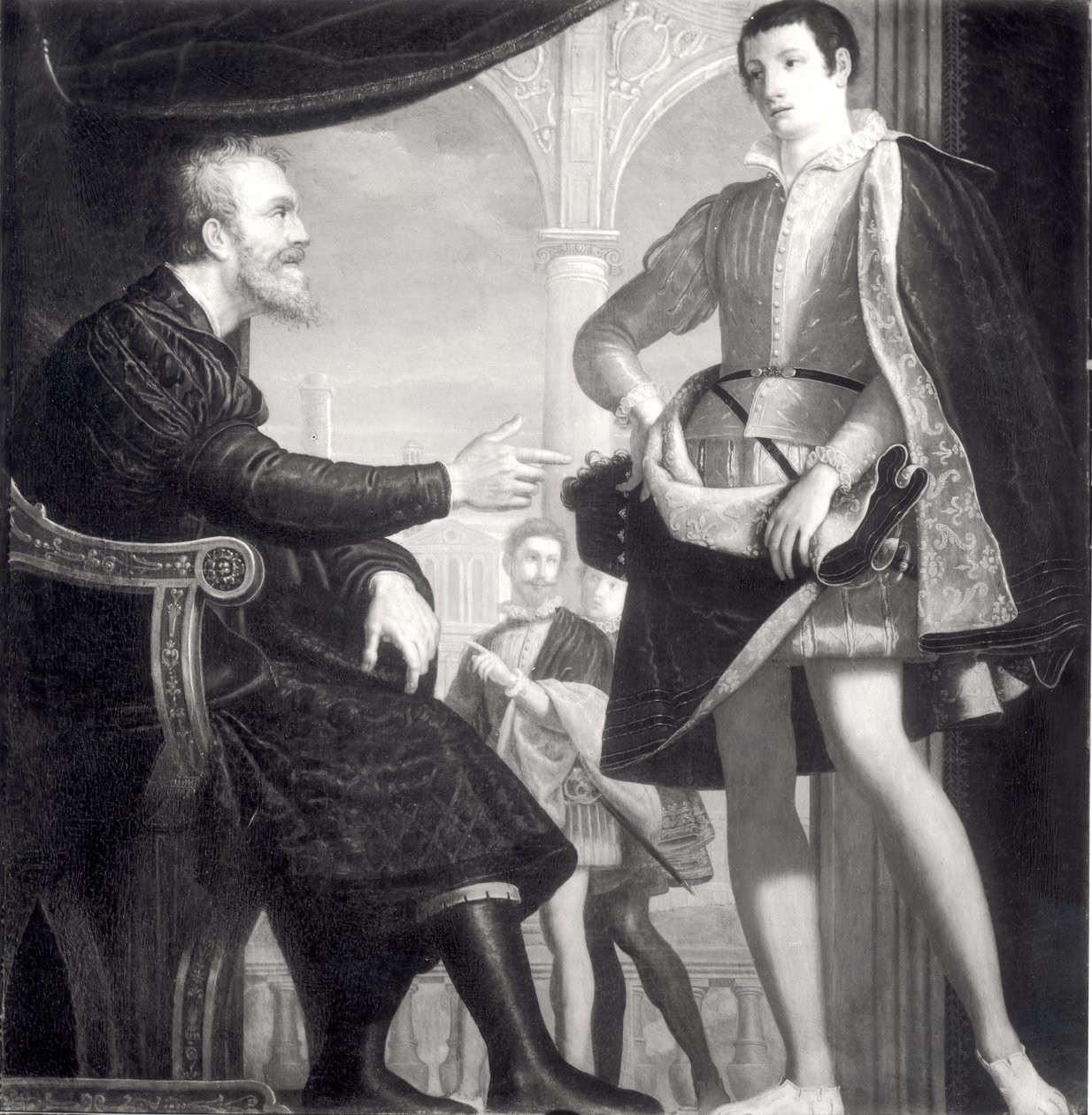 Michelangelo (1475-1564) og Francesco I (1541-87) de Medici af Cosimo Gamberucci or Gambaruccio