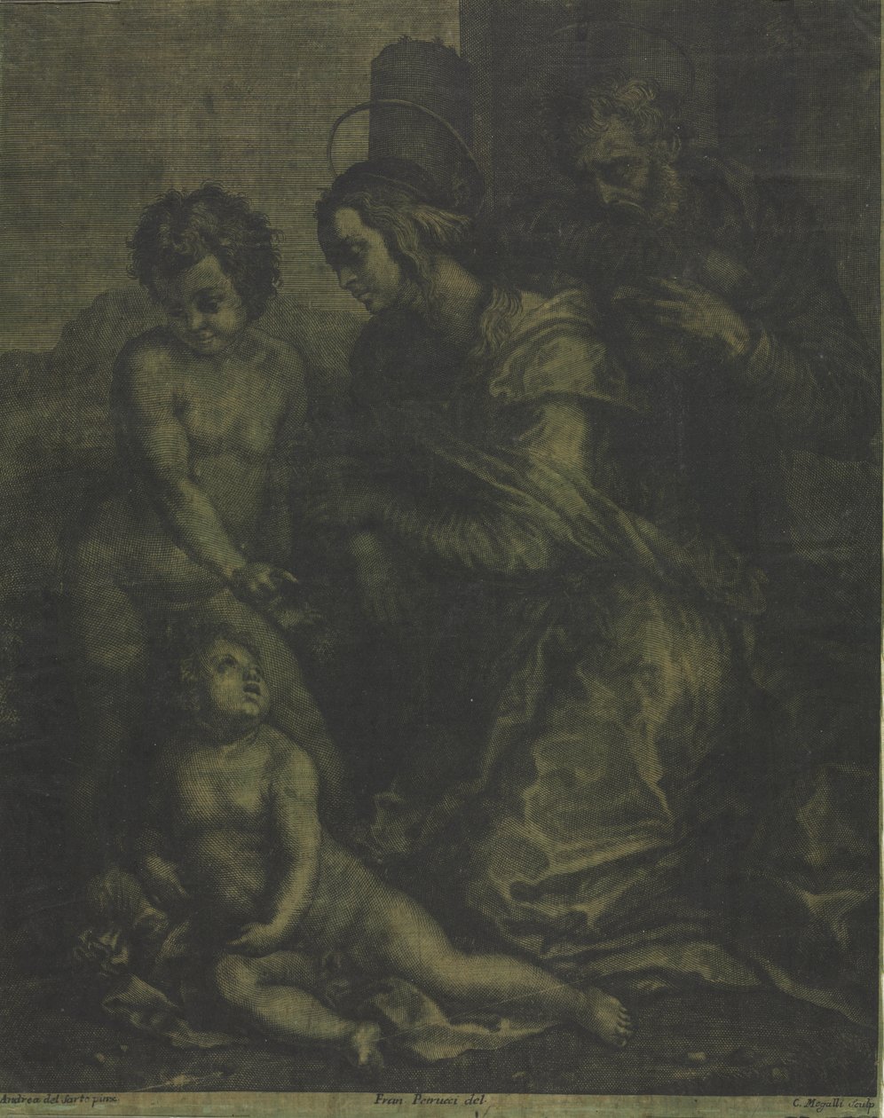 Den hellige familie med Sankt Johannes af Cosimo Mogalli