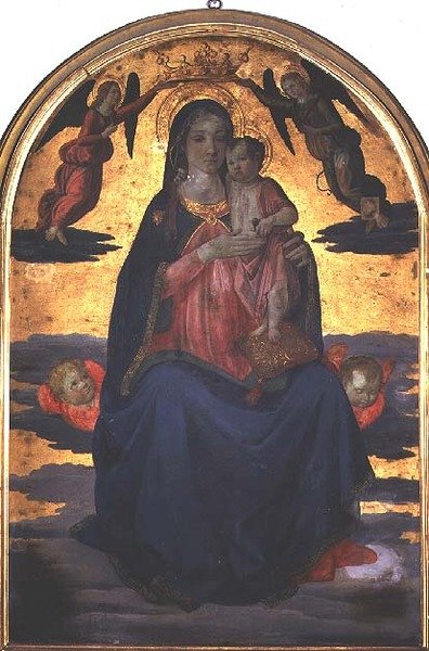 Madonna og barn (tempera på panel) af Cosimo Rosselli