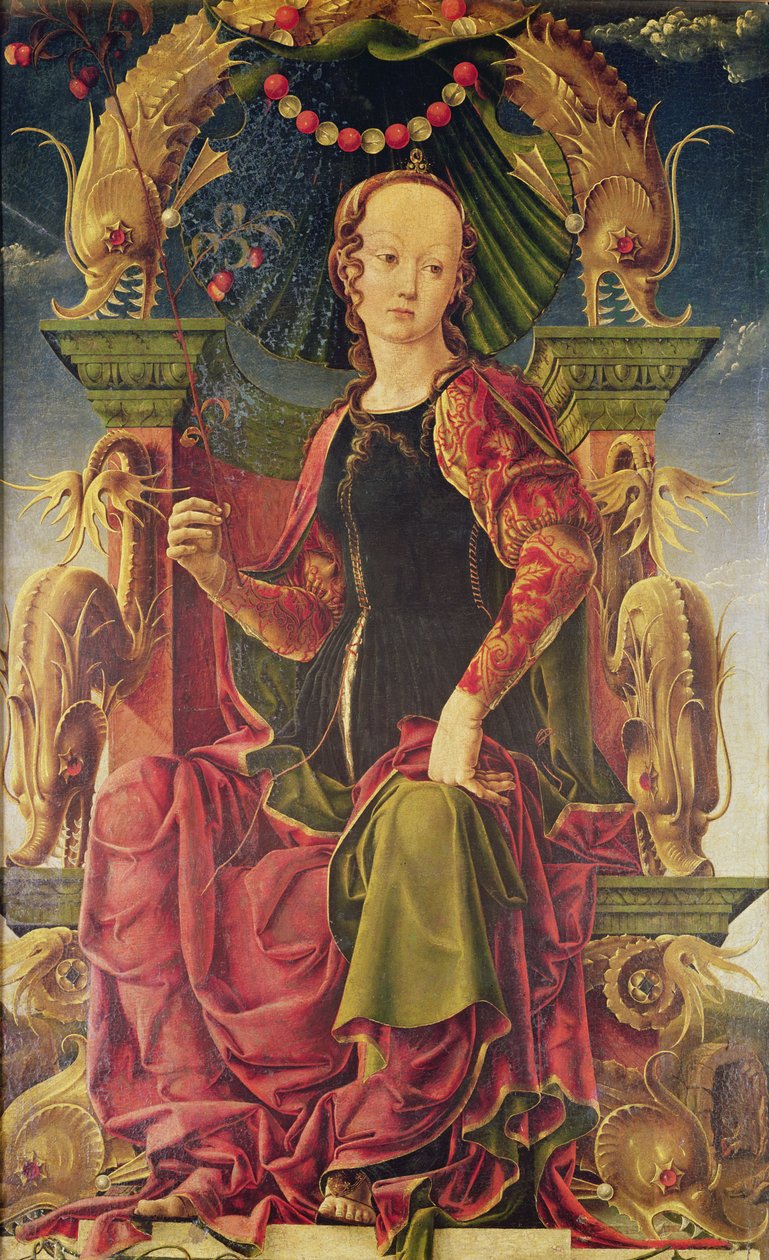 A Muse, ca. 1455-60 (olie med ægtempera) af Cosimo Tura