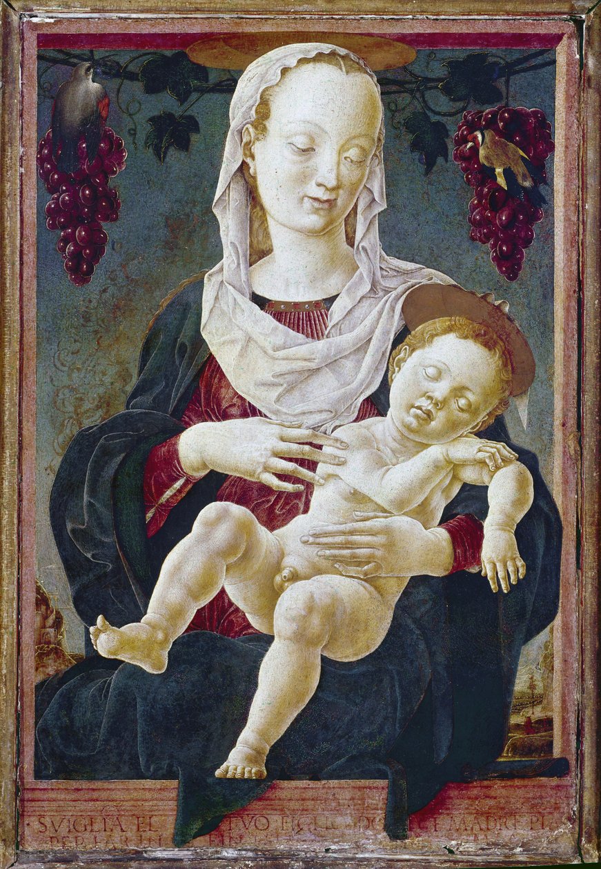Madonna og barn, kendt som Our Lady of the Zodiac. ca. 1459-63 (tempera ombord) af Cosimo Tura