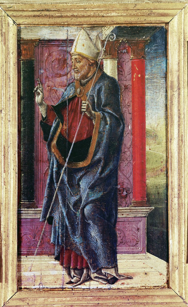 Saint Maurelio, ca. 1480 (olie om bord) af Cosimo Tura