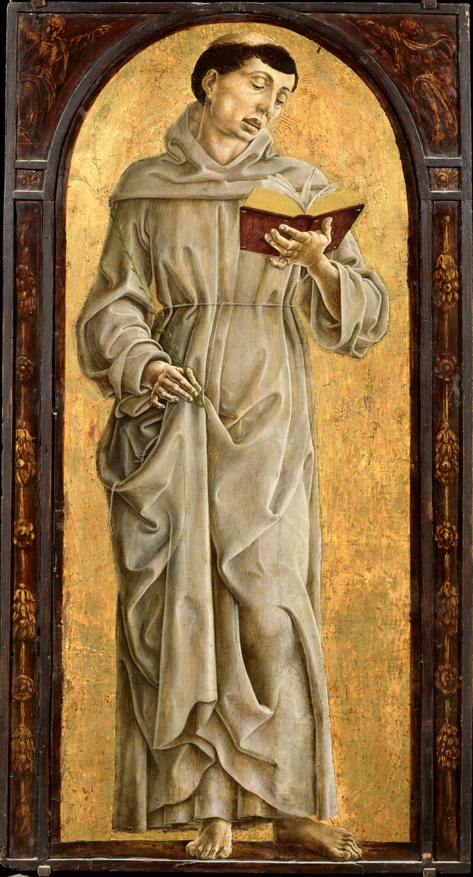 Sankt Antonius af Padova (1195-1231) Læsning af Cosimo Tura