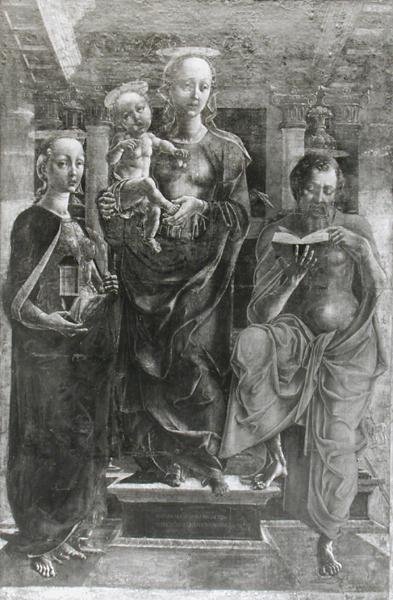 Jomfruen og barnet med Maria Magdalene og Sankt Hieronymus af Cosimo Tura