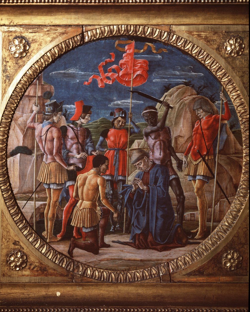 St Maurelios martyrium af Edessa - olie på panel af Cosimo Tura