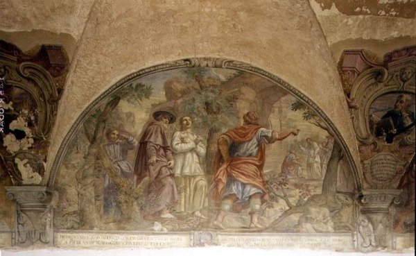 St. Dominic Konvertering af en kætter, lunette fra freskomaleriet i St. Dominic