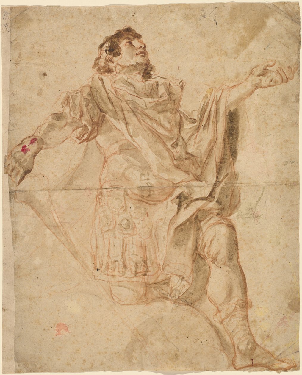 Saint George Kneeling (recto) af Cosmas Damian Asam