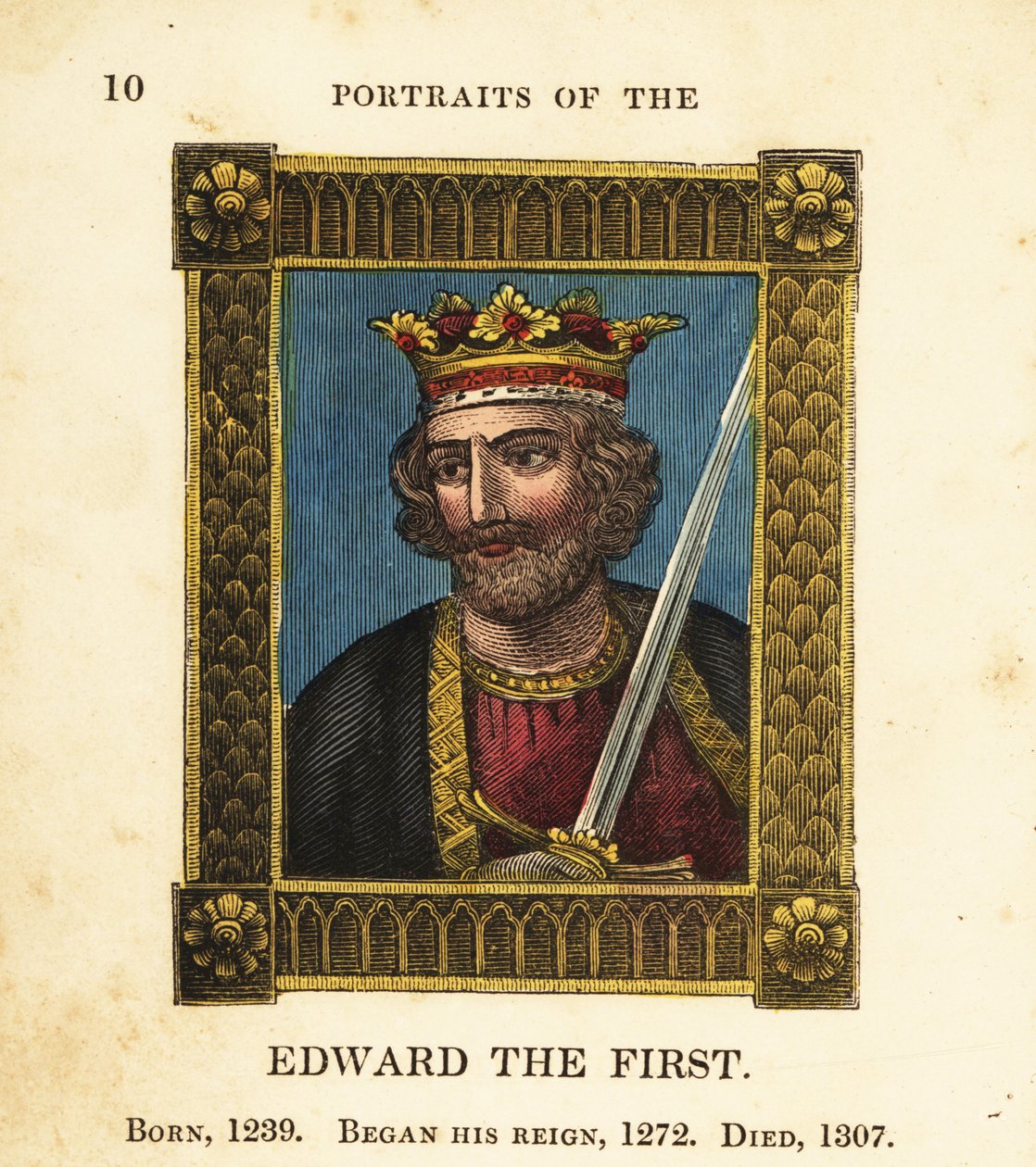 Portræt af kong Edward den Første, kong Edward I af England, født 1239, begyndte regeringstid 1272 og døde 1307 af Cosmo Armstrong