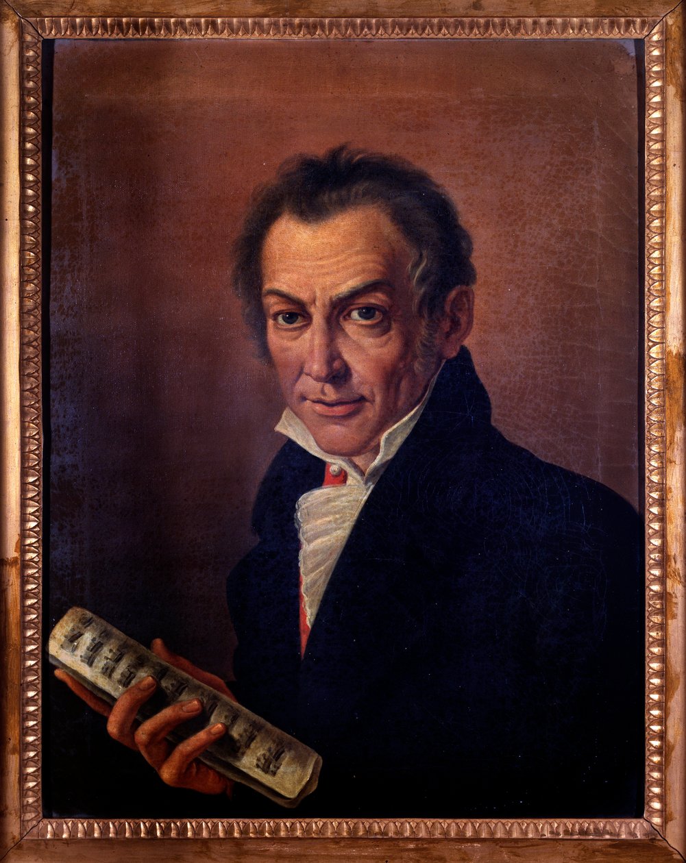 Portræt af Nicola Antonio Zingarelli, italiensk komponist og organist. c. 1800 (maleri) af Costanzo Angelini