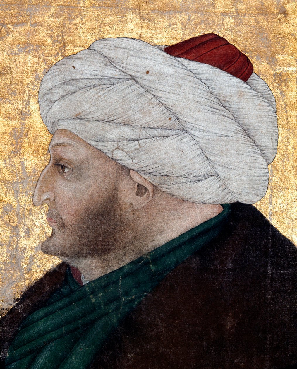 Portræt af den osmanniske sultan Mehmet II (Mehmed II Erobreren eller Muhammad II Fatih) (1430-1481) Maleri af miniaturisten Costanzo da Ferrara (ca. 1450 omkring 1524). Detalje. Topkapi Sarayi Museum Library Istanbul af Costanzo da Ferrara