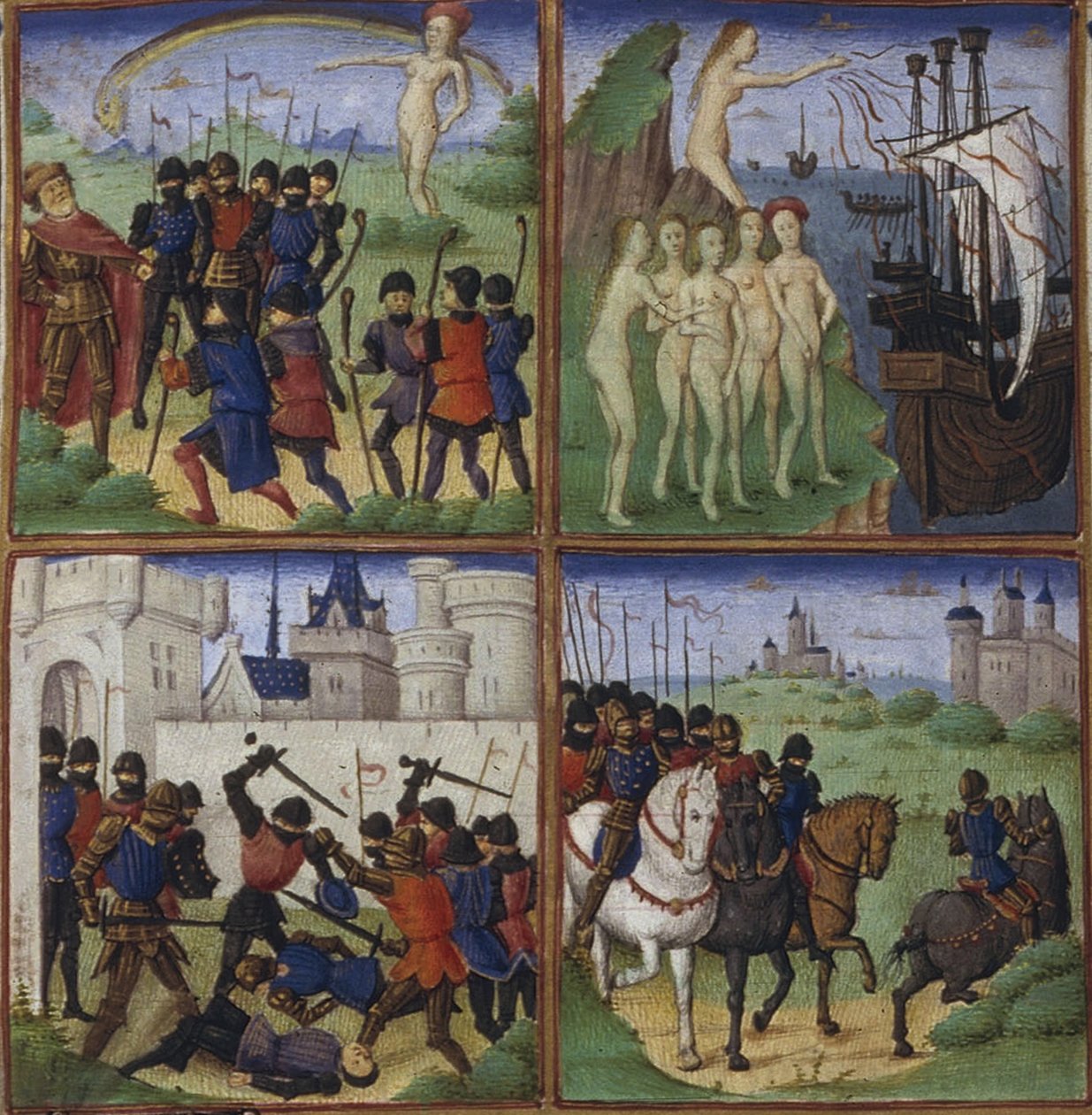 Illustration til eposet Æneiden af Virgil, 1450-1499 af Coëtivy Master