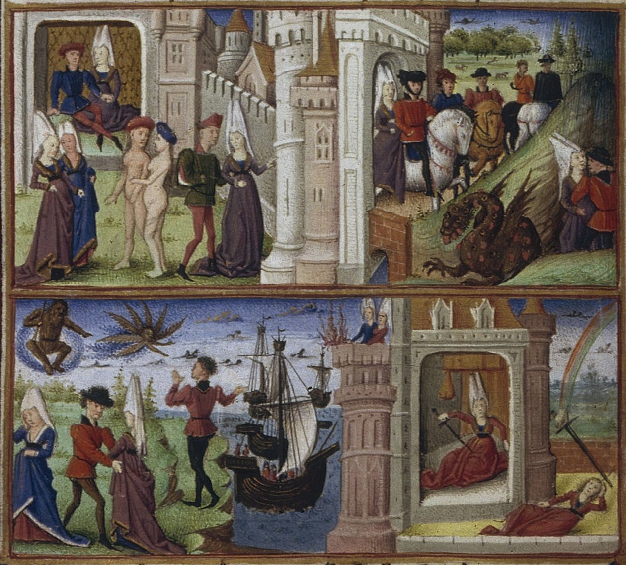 Illustration til eposet Æneiden af Virgil, 1450-1499 af Coëtivy Master