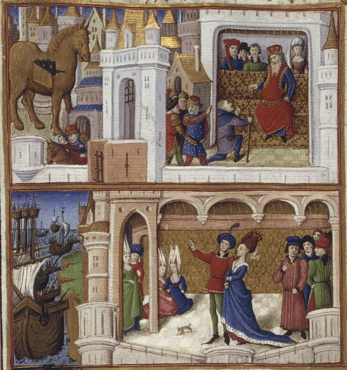 Illustration til eposet Æneiden af Virgil, 1450-1499 af Coëtivy Master
