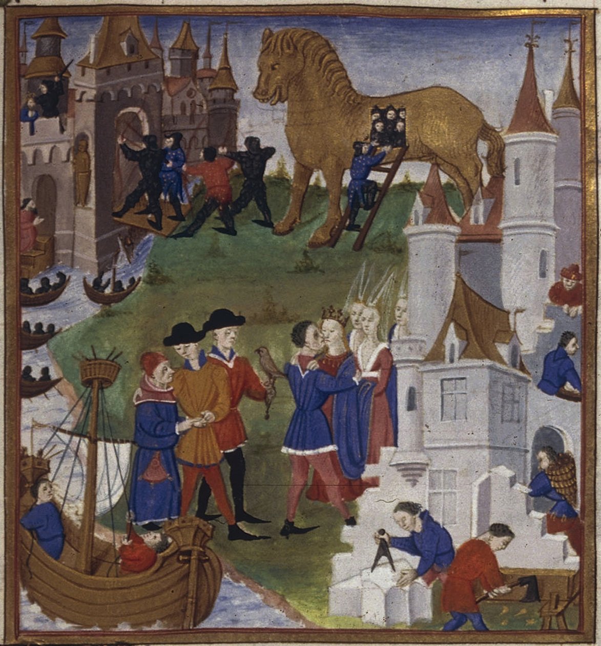 Illustration til eposet Æneiden af Virgil, 1450-1499 af Coëtivy Master